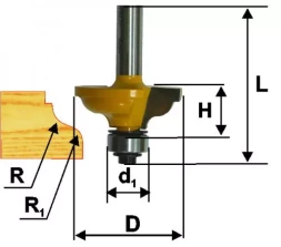 Фреза кром калевочная ф41,3х17,5ммR4,8/6,35мм хв 8 Энкор 46273