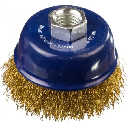 DEXX. Щетка чашечная для УШМ, витая стальная латунированная проволока 0,3мм, 60ммхМ14 35103-060 купить в Ханты-Мансийске
