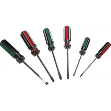 Набор DEXX: Отвертки, закал сталь, маслобензост рукоятка, SL: 3x75, 5x100, 6x100, PH: 0x75, 1x100, 2x100, 6 пред 25079-H6 купить в Ханты-Мансийске