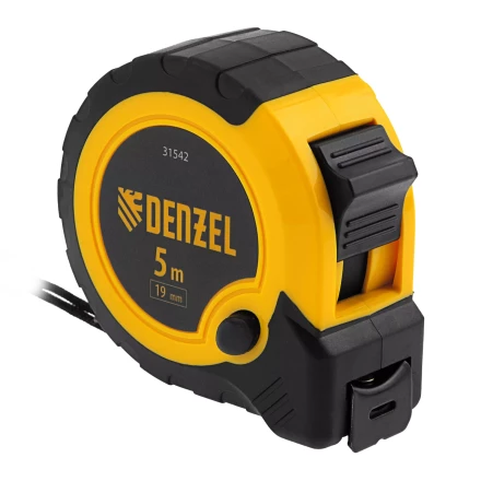 Рулетка Denzel 5м х 19мм, двухкомп. корпус, кнопка-пауза, 31542 купить в Ханты-Мансийске