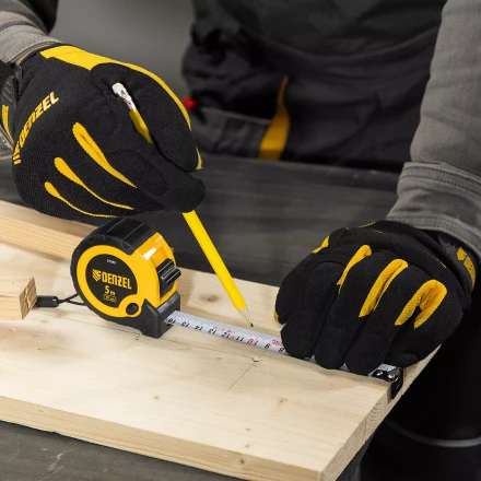 Рулетка Denzel 5м х 19мм, двухкомп. корпус, кнопка-пауза, 31542 купить в Ханты-Мансийске