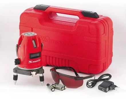 Уровень лазерный самовыравнивающийся. набор в пластиковом кейсе  MATRIX 35035 купить в Ханты-Мансийске