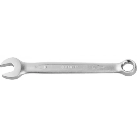 Ключ ЗУБР &quot;ПРОФИ&quot; гаечный комбинированный, Cr-V сталь, хромированный, 8мм 27022-08 купить в Ханты-Мансийске