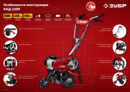 Культиватор электрический КАД-2500 серия МАСТЕР купить в Ханты-Мансийске