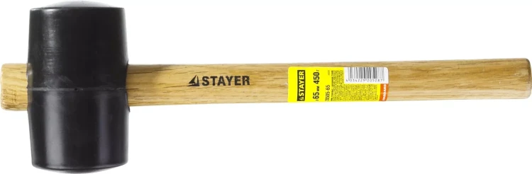 Киянка STAYER резиновая черная с деревянной ручкой, 450г 20505-65 купить в Ханты-Мансийске
