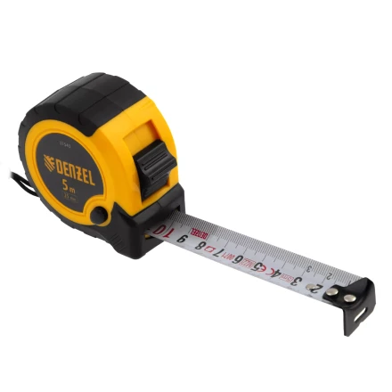 Рулетка Denzel 5м х 25мм, двухкомп. корпус, кнопка-пауза, 31543 купить в Ханты-Мансийске