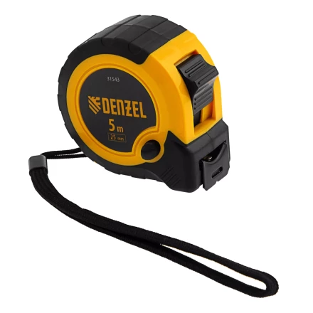 Рулетка Denzel 5м х 25мм, двухкомп. корпус, кнопка-пауза, 31543 купить в Ханты-Мансийске