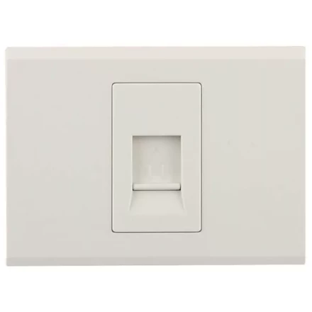 Розетка СВЕТОЗАР &quot;ЭФФЕКТ&quot; телефонная, одинарная, без вставки и рамки, цвет бежевый SV-54417-B купить в Ханты-Мансийске