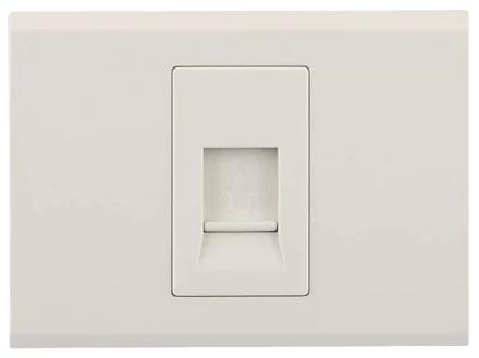 Розетка СВЕТОЗАР &quot;ЭФФЕКТ&quot; телефонная, одинарная, без вставки и рамки, цвет бежевый SV-54417-B купить в Ханты-Мансийске