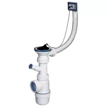 Сифон ЗУБР "ЭКСПЕРТ" колбовый для моек и раковин, выпуск - нержавеющая чашка, перелив, отвод для стиральной машины 51819 купить в Ханты-Мансийске