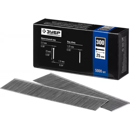 Гвозди тип 300, 25 мм, особотвердые, ЗУБР &quot;ПРОФЕССИОНАЛ&quot; 31830-25, 5000 шт 31830-25 купить в Ханты-Мансийске