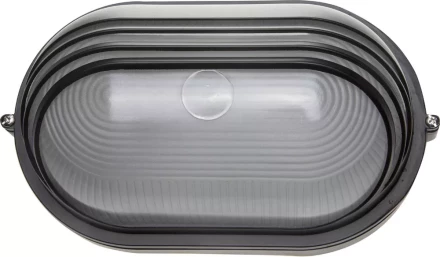 Светильник уличный СВЕТОЗАР влагозащищенный с верхним декоративным кожухом, овал, цвет черный, 100Вт SV-57223-B купить в Ханты-Мансийске