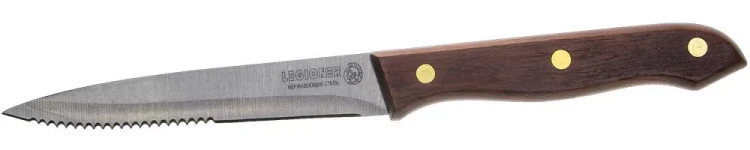 Нож LEGIONER "GERMANICA" для стейка, с деревянной ручкой, лезвие нерж 110мм 47834_z01 купить в Ханты-Мансийске