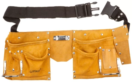 Пояс STAYER &quot;MASTER&quot; для инструментов, кожаный, 10 карманов, 2 скобы 38510 купить в Ханты-Мансийске