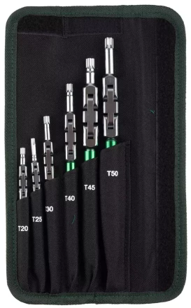 Набор ключей имбусовых KRAFTOOL &quot;INDUSTRIE&quot;, Cr-Mo сталь(S2), шарнирная конструкция, TORX, 6шт, в чехле 27453-H6 купить в Ханты-Мансийске