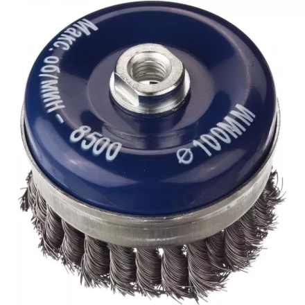 DEXX. Щетка чашечная усиленная для УШМ, жгутированная стальная проволока 0,5мм, 100ммхМ14 35106-100 купить в Ханты-Мансийске