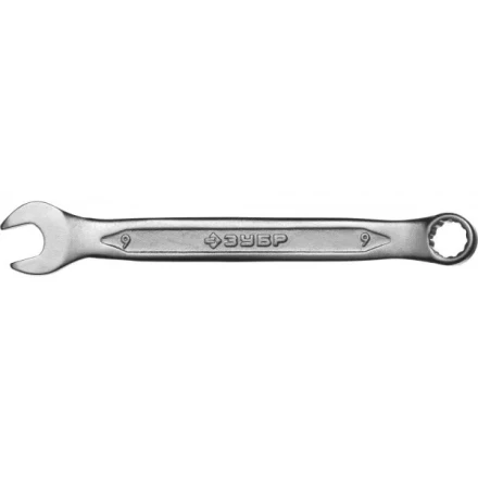 Ключ ЗУБР &quot;МАСТЕР&quot; гаечный комбинированный, Cr-V сталь, хромированный, 9мм 27087-09 купить в Ханты-Мансийске