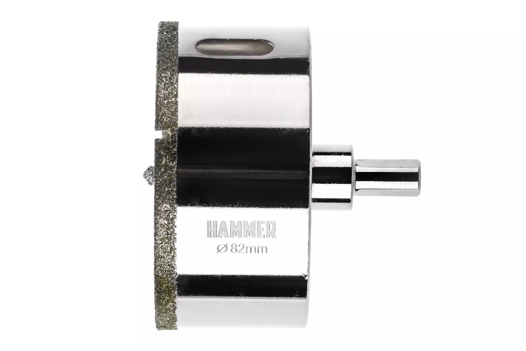 Коронка алмазная HAMMER Ф82мм HEX(DHS82.0*65/5) купить в Ханты-Мансийске