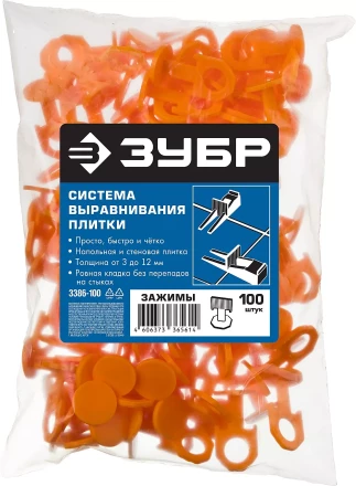 ЗУБР СВП, 1,7 мм, зажим, 100 шт, система выравнивания плитки (3386-100) купить в Ханты-Мансийске