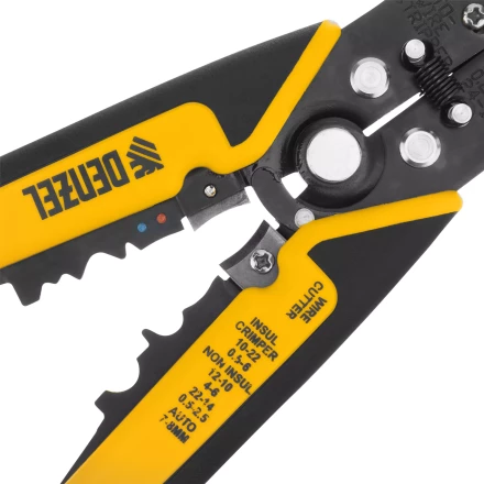 Щипцы для зачистки электропроводов 0,2-6 мм2, функция обрезания проводов Denzel 17742 купить в Ханты-Мансийске