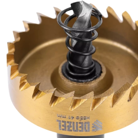 Коронка по металлу HSS, 41 мм, нитридтитановое покрытие Denzel 724113 купить в Ханты-Мансийске