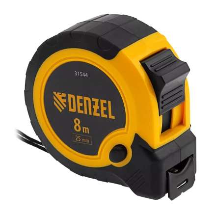 Рулетка Denzel 8м х 25мм, двухкомп. корпус, кнопка-пауза, 31544 купить в Ханты-Мансийске