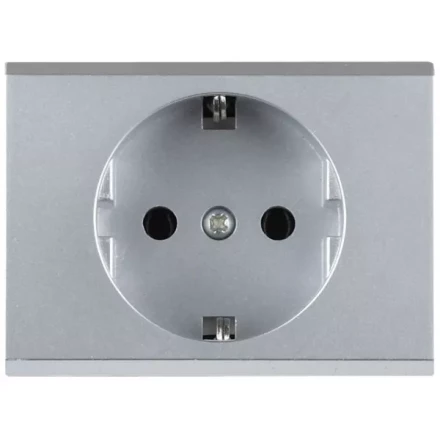 Розетка СВЕТОЗАР "ЭФФЕКТ" с заземлением, одинарная, без вставки и рамки, светло-серый металлик, 16А/~250В SV-54400-SM купить в Ханты-Мансийске