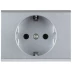 Розетка СВЕТОЗАР "ЭФФЕКТ" с заземлением, одинарная, без вставки и рамки, светло-серый металлик, 16А/~250В SV-54400-SM купить в Ханты-Мансийске