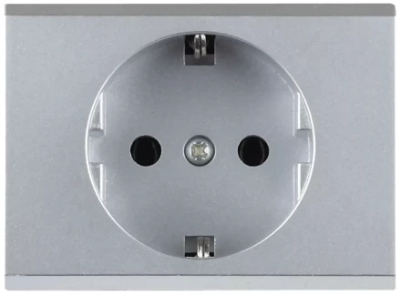 Розетка СВЕТОЗАР "ЭФФЕКТ" с заземлением, одинарная, без вставки и рамки, светло-серый металлик, 16А/~250В SV-54400-SM купить в Ханты-Мансийске