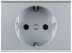 Розетка СВЕТОЗАР "ЭФФЕКТ" с заземлением, одинарная, без вставки и рамки, светло-серый металлик, 16А/~250В SV-54400-SM купить в Ханты-Мансийске