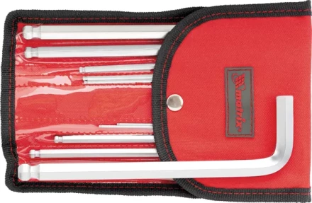 Набор ключей шестигранных имбусовых HEX, 1,5–12 мм, CrV, 10  шт., удлиненные с  шаром, сатин., чехол  MATRIX 12311 купить в Ханты-Мансийске