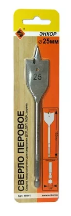 Сверло для дерева 25Х152 мм перовое Энкор 19111 купить в Ханты-Мансийске