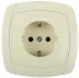Розетка СВЕТОЗАР &quot;CITY LIGHT&quot; одинарная в сборе, с заземлением, цвет бежевый, 16А/~250В SV-54205-B купить в Ханты-Мансийске