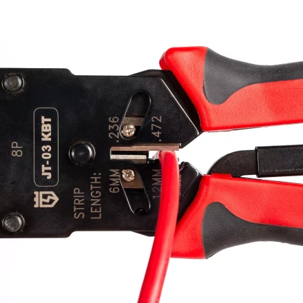 Кримпер многофункциональный КВТ JT-03 с 3 встроенными модулями для обжима RJ-45, RJ-12, RJ-11 (79759) купить в Ханты-Мансийске