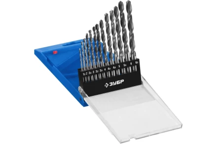 ЗУБР ПРОФ-В, 13 шт, (1.5-6.5 мм), сталь Р6М5, класс В, набор сверл по металлу, Профессионал (29621-H13) купить в Ханты-Мансийске