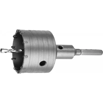 Коронка ЗУБР буровая, коническая посадка центрирующего сверла, шестигранный хвостовик, в сборе, 80мм 2917-80_z01 купить в Ханты-Мансийске