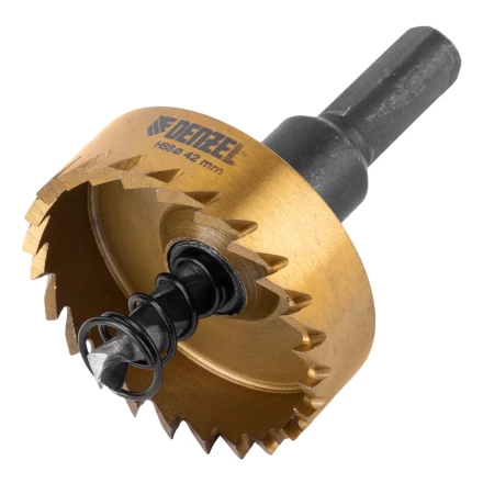 Коронка по металлу HSS, 42 мм, нитридтитановое покрытие Denzel 724114 купить в Ханты-Мансийске