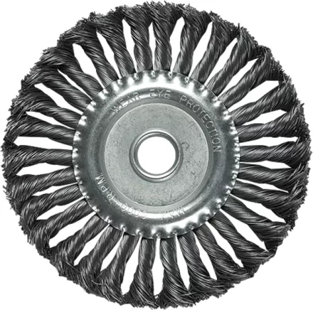 Щетка для УШМ 125 мм, посадка 22,2 мм, плоская, крученая металлическая проволока  MATRIX 74632 купить в Ханты-Мансийске
