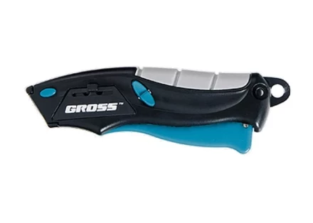 Нож ремонтно-монтажный мини трехкомпонентная рукоятка авто выброс/возврат лезвия 100мм + 2 з.л GROSS 78873 купить в Ханты-Мансийске