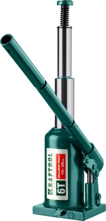 Домкрат гидравлический бутылочный &quot;Double Ram&quot;, сварной, телескопический, 6т, 170-420мм, KRAFTOOL 43463-6 43463-6 купить в Ханты-Мансийске