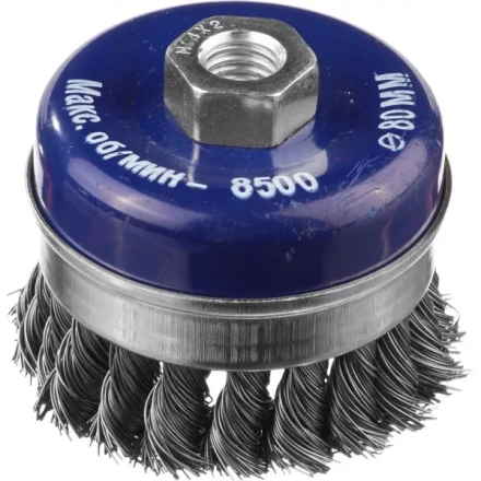 DEXX. Щетка чашечная усиленная для УШМ, жгутированная стальная проволока 0,5мм, 80ммхМ14 35106-080 купить в Ханты-Мансийске