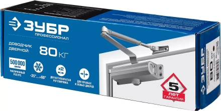 Доводчик дверной ЗУБР &quot;ПРОФЕССИОНАЛ&quot; для дверей массой до 40 кг цвет коричневый 37912-50 купить в Ханты-Мансийске