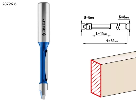 Фрезы кромочные прямые со сверлом серия ПРОФЕССИОНАЛ купить в Ханты-Мансийске
