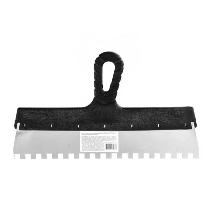 Шпатель из нержавеющей стали 350 мм зуб 10 х 10 мм пластмассовая ручка 85131 купить в Ханты-Мансийске