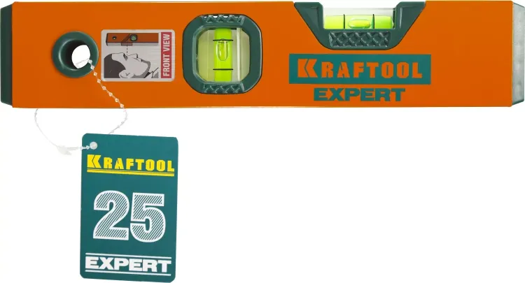 Уровень коробчатый "EXPERT", KRAFTOOL 34710-025, 2 ампулы, 0,5 мм/м, 250мм 34710-025_z01 купить в Ханты-Мансийске