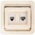 Розетка СВЕТОЗАР &quot;ГАММА&quot; комбинированная, телефонная + компьютерная, цвет бежевый SV-54119-B купить в Ханты-Мансийске