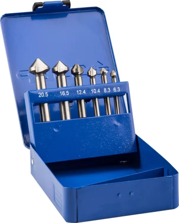 Набор ЗУБР Зенкеры &quot;ЭКСПЕРТ&quot; конусные с 3-я реж. кромками, сталь P6M5, для раззенковки М3, М4, М5, М6, М8, М10 29730-H6 купить в Ханты-Мансийске