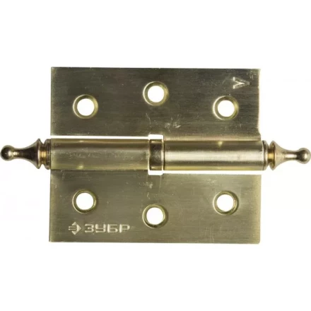 Петля дверная разъемная ЗУБР &quot;ЭКСПЕРТ&quot;, 1 подшипник, цвет мат. латунь (SB), левая, с крепежом, 75х63х2,5мм,2шт 37605-075-3L купить в Ханты-Мансийске