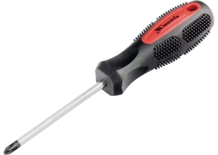 Отвертка Anti-Slip, SL5,0 х 100 мм, CrV, двухкомп. рукоятка MATRIX 12216 купить в Ханты-Мансийске