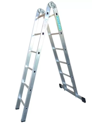 Лестница 2-х секционная алюминиевая шарнирная 2*6 1013315 купить в Ханты-Мансийске